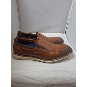 NUNN BUSH KORE Men's Cognac Leather Slip-On Loafers Comfort Shoes Size 9.5
